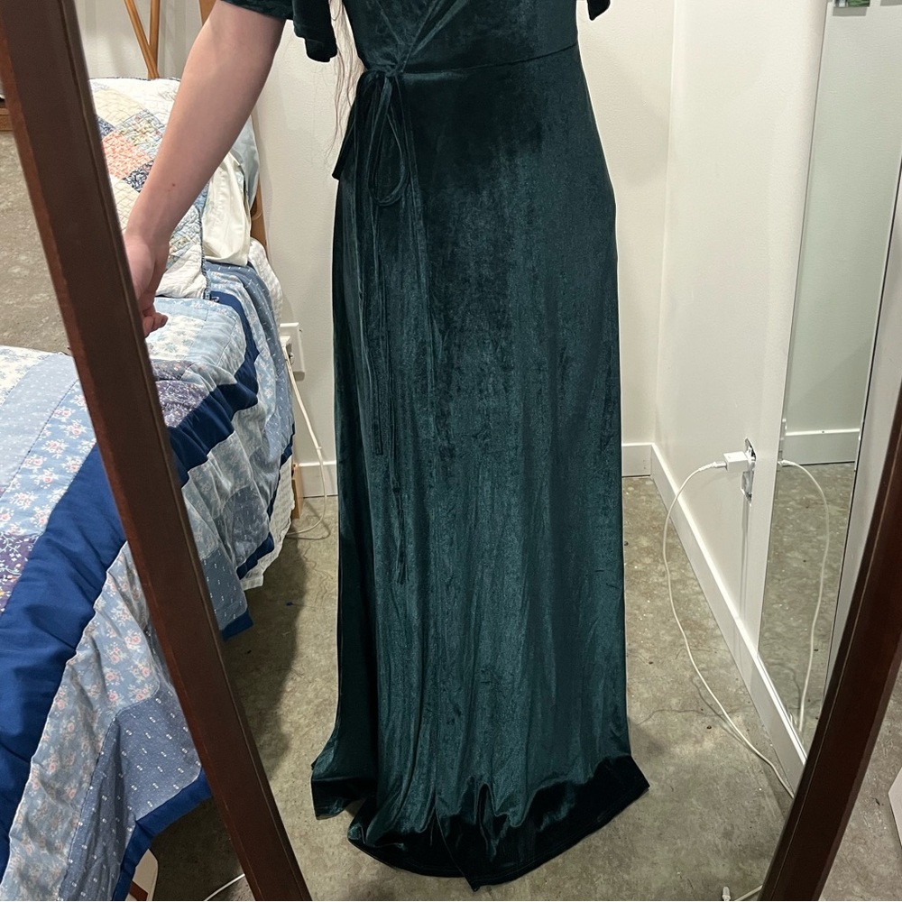 Baltic Born Deep Green Velvet Maxi Dress - Picture 3 of 6